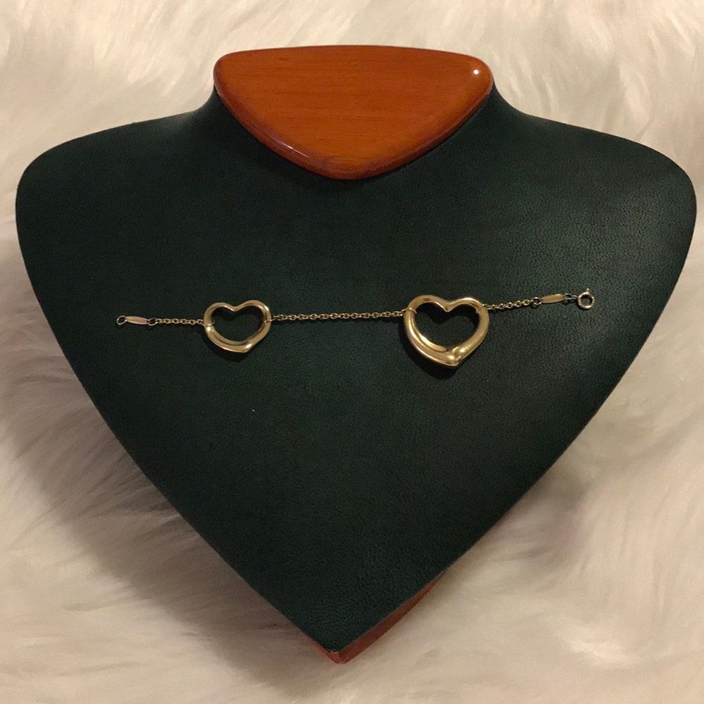 Tiffany & Co. Elsa Peretti 2 Open Heart Bracelet.